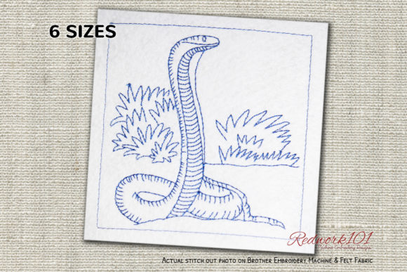A Closer Look at the Naja Redwork Embroidery Design