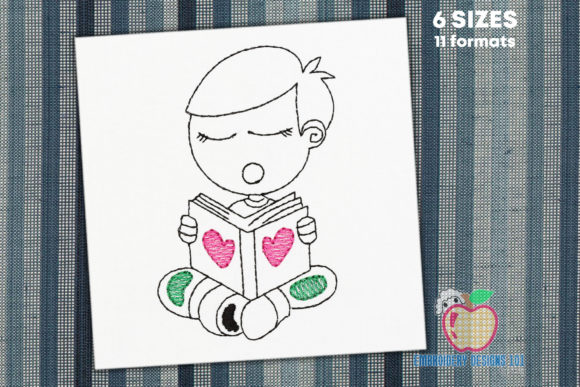A Designer's Look at the Boy Reading Love Book Quick Stitch
