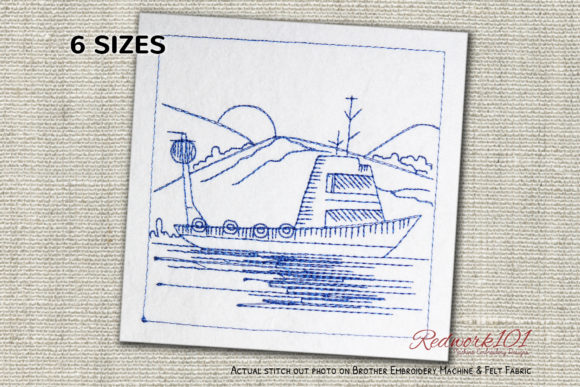 A Fresh Look at Fishing Boat Redwork for Boutique Apparel
