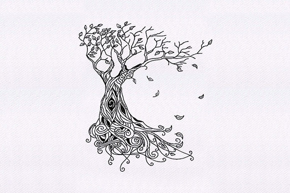 An Intricate Tree Design for Real-World Embroidery