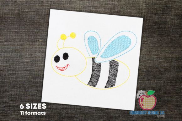 Cartoon Bumblebee Quick Stitch Embroidery Design