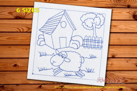 Sheep Jumping Redwork: A Designer's Review for Business Merch