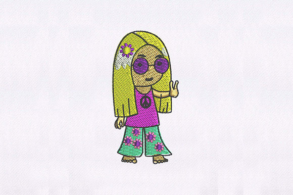 Testing the Hippie Young Girl Embroidery Design for Real Projects