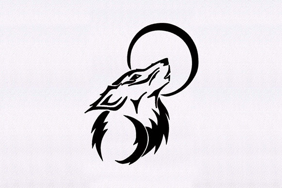 Wolf Howling Moon Embroidery for Holiday Products